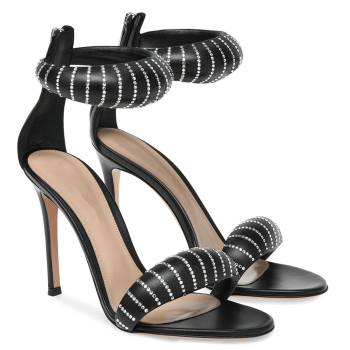 Buckle Bling Rhinestone Sandals- Sansa Costa