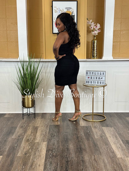 Bold Cut Dress (Black)
