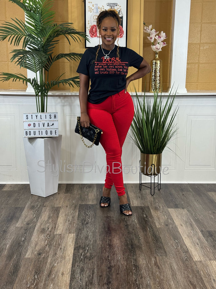 BOSS Definition Graphic Tee (Red Print)