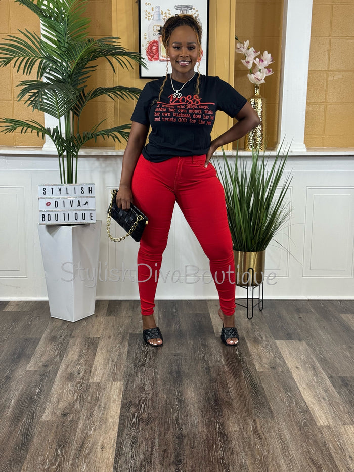 BOSS Definition Graphic Tee (Red Print)