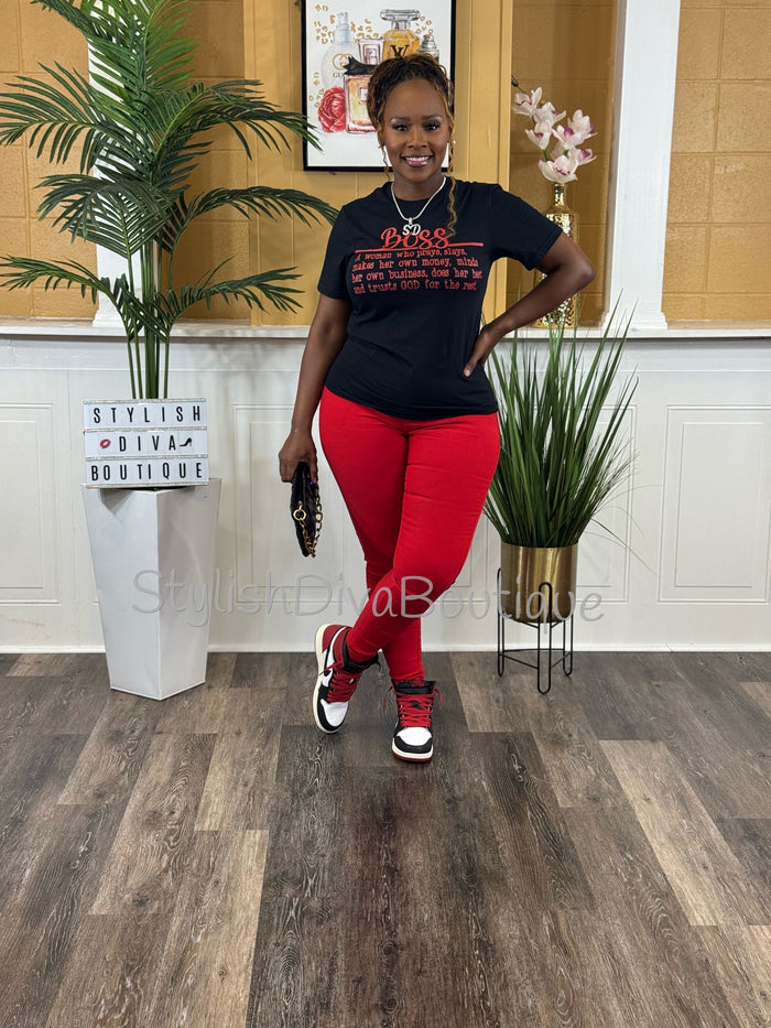 BOSS Definition Graphic Tee (Red Print)