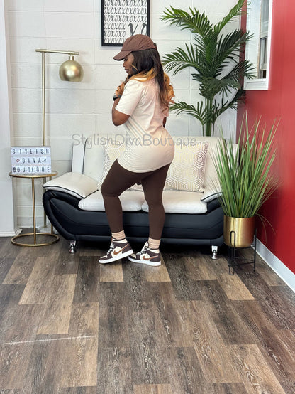 Butter Soft Microfiber Leggings up to 3XL (Brown)