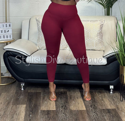 Butter Soft Microfiber Leggings up to 3XL (Cabernet)