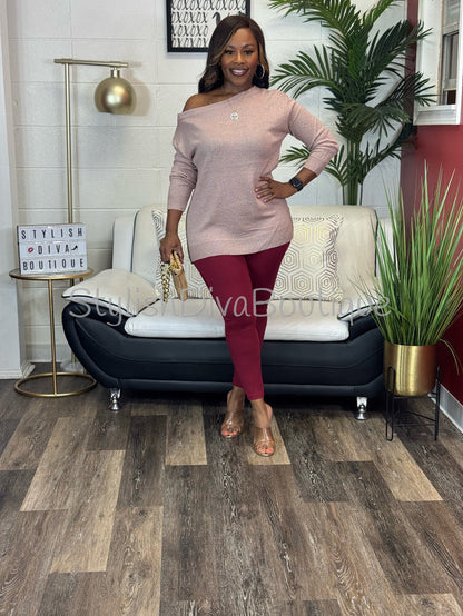 Butter Soft Microfiber Leggings up to 3XL (Cabernet)
