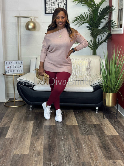 Butter Soft Microfiber Leggings up to 3XL (Cabernet)
