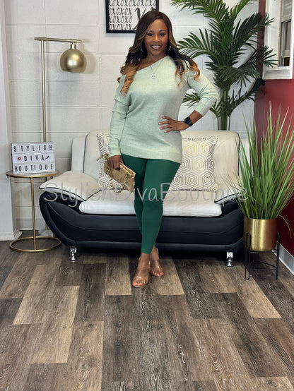 Butter Soft Microfiber Leggings up to 3XL (Dark Green)