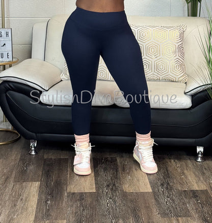 Butter Soft Microfiber Leggings up to 3XL (Navy)