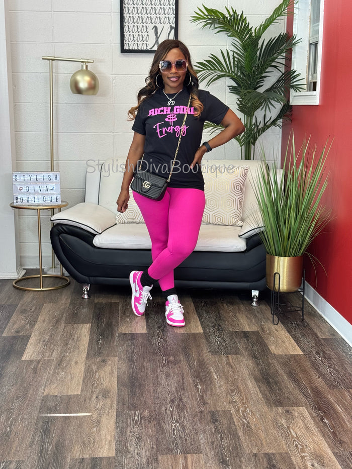 Butter Soft Microfiber Leggings up to 3XL (Neon Hot Pink)