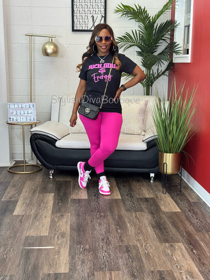 Butter Soft Microfiber Leggings up to 3XL (Neon Hot Pink)
