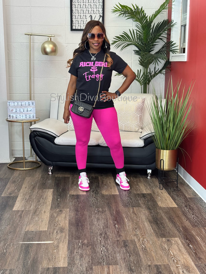Butter Soft Microfiber Leggings up to 3XL (Neon Hot Pink)