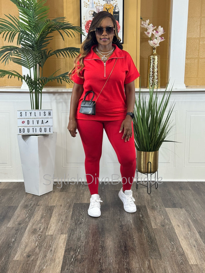 Butter Soft Microfiber Leggings up to 3XL (Red)