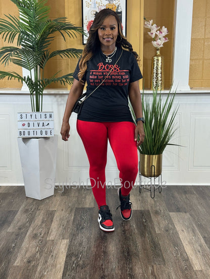 Butter Soft Microfiber Leggings up to 3XL (Red)