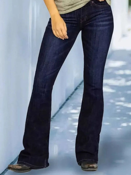 Hazel Blues® | Wash Flare Jeans with Pockets
