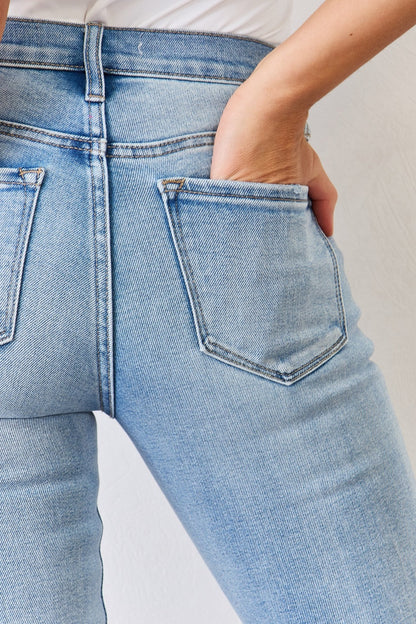 Hazel Blues® |  Kancan Mid Rise Y2K Slit Bootcut Jeans