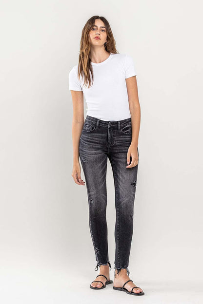 Hazel Blues® |  Lovervet Raw Hem Cropped Skinny Jeans