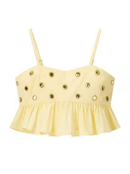 Hazel Blues® |  Eyelet Cami and Bubble Skirt Set
