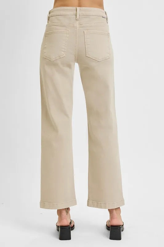 Hazel Blues® | RISEN Tummy Control Mid Rise Ankle Straight Jeans