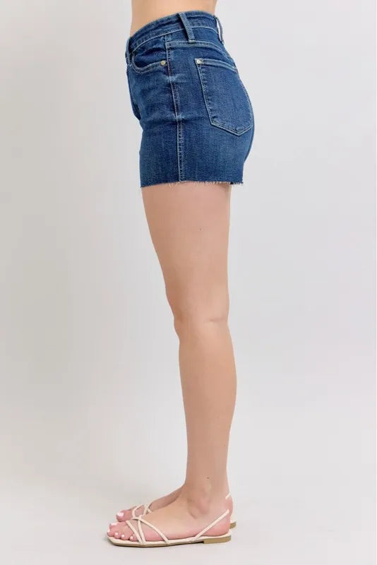 Hazel Blues® |  Judy Blue High Waist Criss-Cross Waistband Denim Shorts