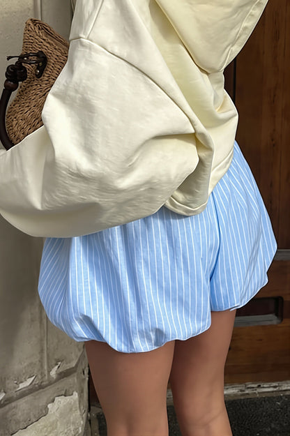 Elegant Striped Balloon Loose Shorts
