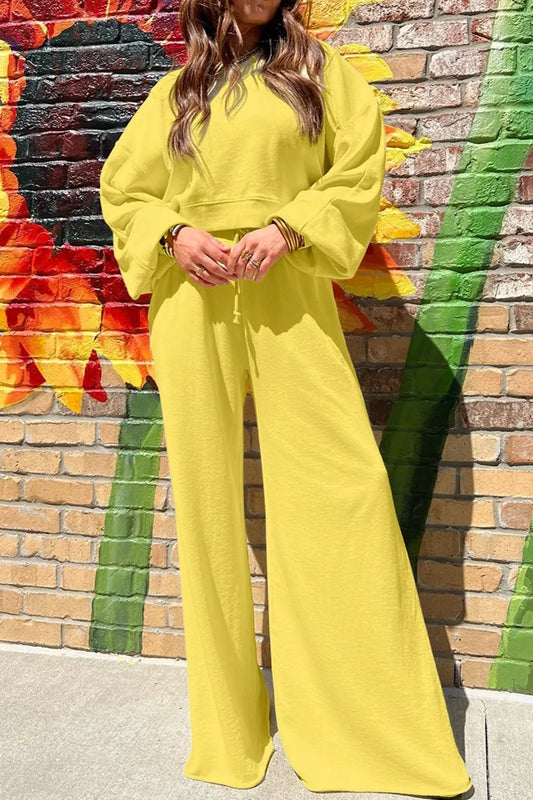 Hazel Blues® |  Round Neck Long Sleeve Sweatshirt and Pants Set