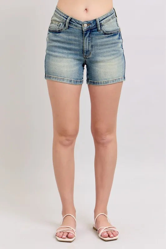 Hazel Blues® |  Judy Blue V-Front Vintage Wash Shorts