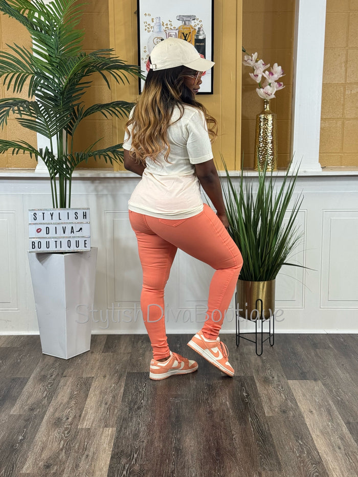 Calm, Confident, & Unstoppable Graphic Tee (Coral Print)