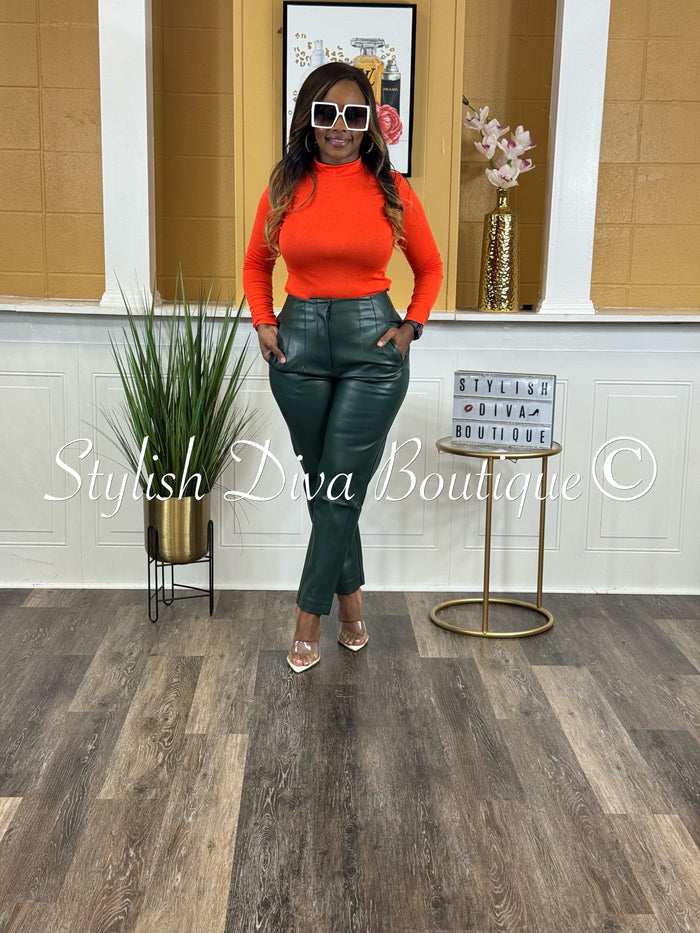 Casey Mock Neck Top (Orange)