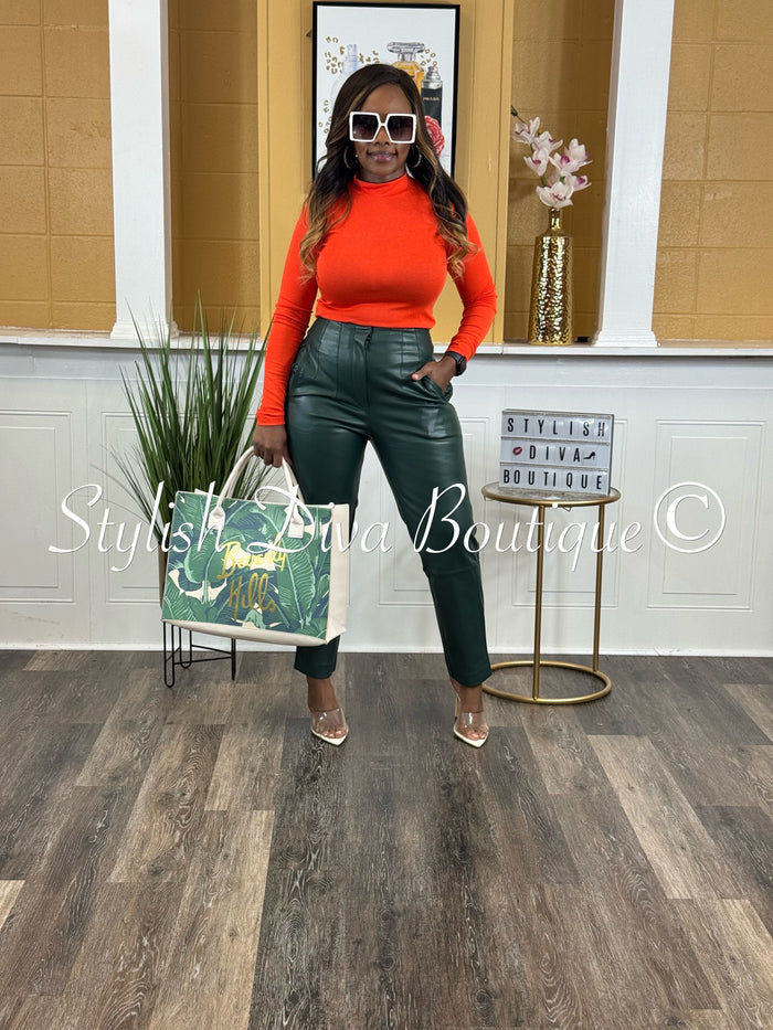 Casey Mock Neck Top (Orange)