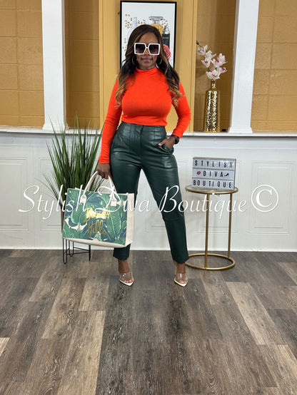 Casey Mock Neck Top (Orange)