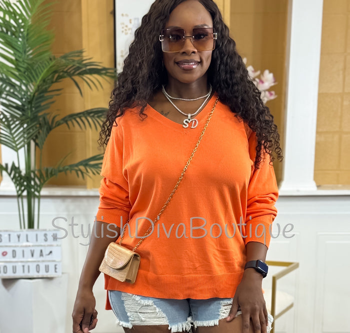 Casual Moves Lightweight Sweater (Orange)