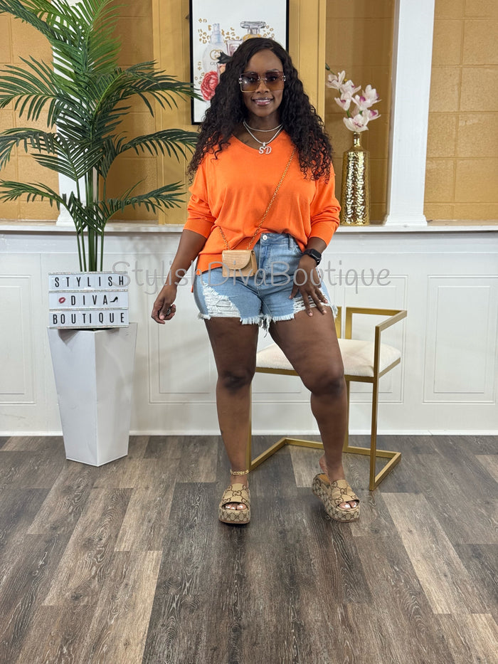 Casual Moves Lightweight Sweater (Orange)