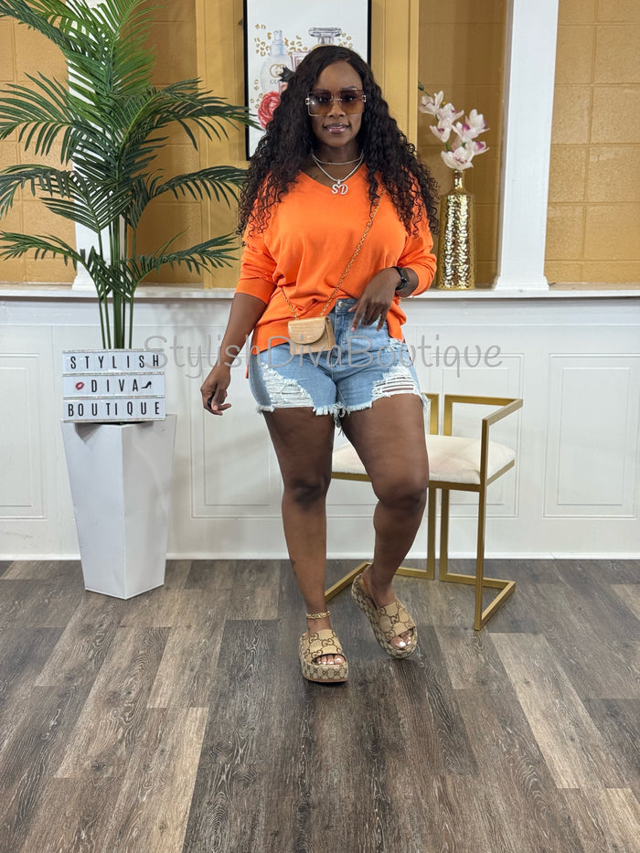Casual Moves Lightweight Sweater (Orange)
