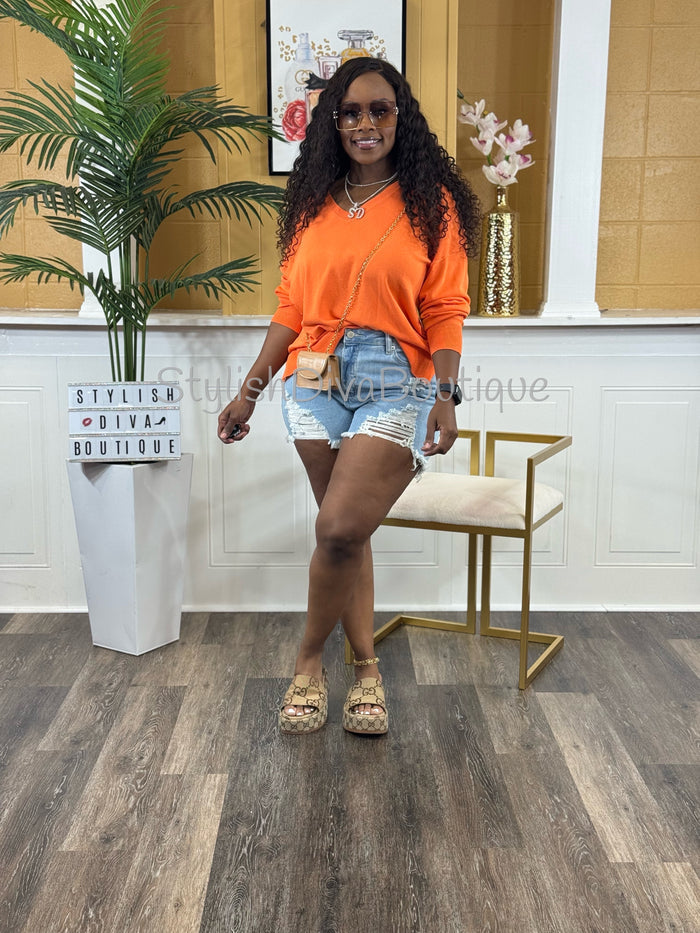 Casual Moves Lightweight Sweater (Orange)