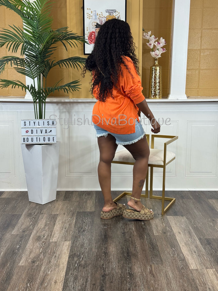 Casual Moves Lightweight Sweater (Orange)
