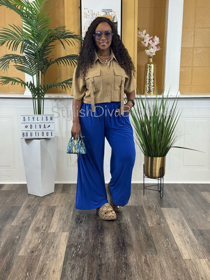 Ceya Button Front Crop Top (Mocha)