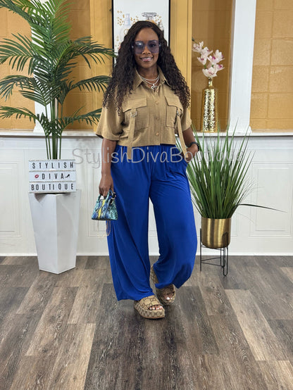 Ceya Button Front Crop Top (Mocha)