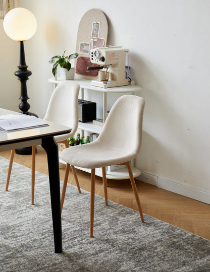 COPENHAGEN - Chaise de salle à manger scandinave en velours côtelé beige