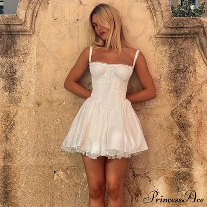 Cottagecore Grunge Lace Corset Mini Dress
