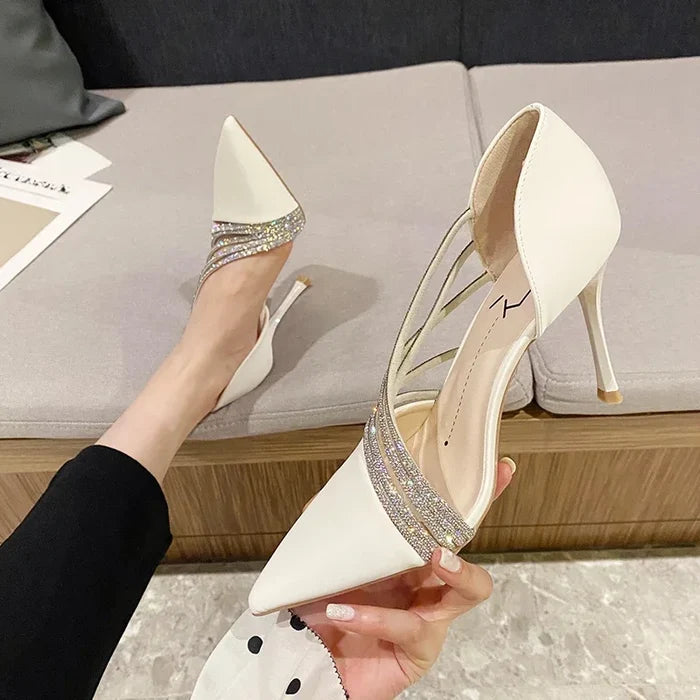 Crystal Trim High Heel Pumps