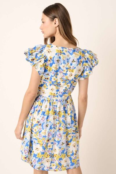 Hazel Blues® |  Mittoshop Floral V-Neck Cap Sleeve Mini Dress