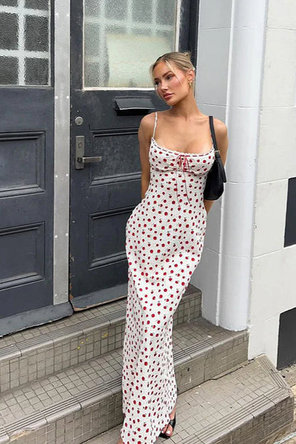 Floral Spaghetti Strap Slim Fit Maxi Dress