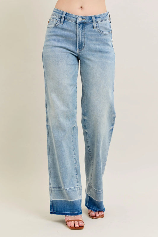 Hazel Blues® | Judy Blue Mr Release Hem Wide Leg Jeans