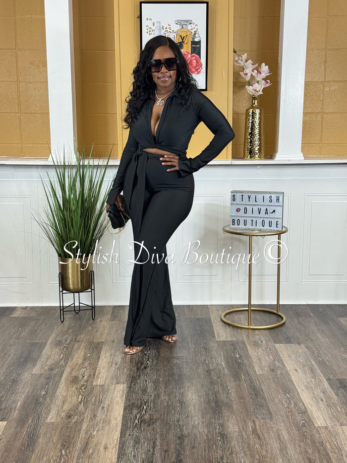 Desi 2pc Flare Set (Black)