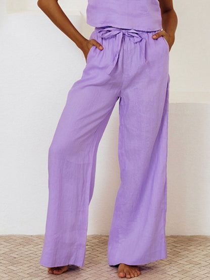 Hazel Blues® |  Square Neck Sleeveless Top and Pants Set
