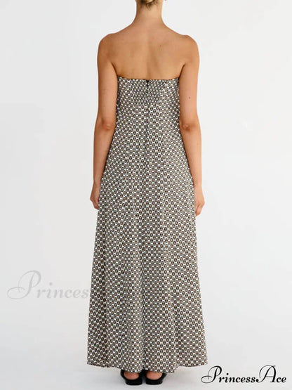 Diamond Print Stylish Bohemian Maxi Dress