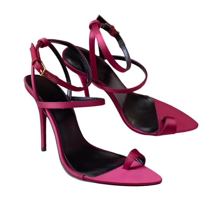 "Dive" Double Strap Stiletto High Heel Sandals Inspired By Saint Laurent
