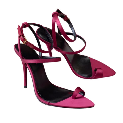 "Dive" Double Strap Stiletto High Heel Sandals Inspired By Saint Laurent