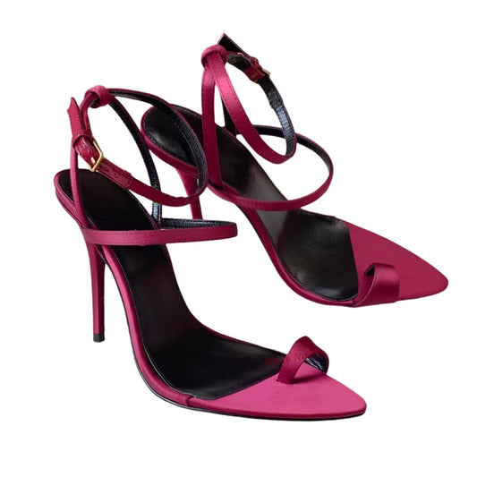 "Dive" Double Strap Stiletto High Heel Sandals Inspired By Saint Laurent
