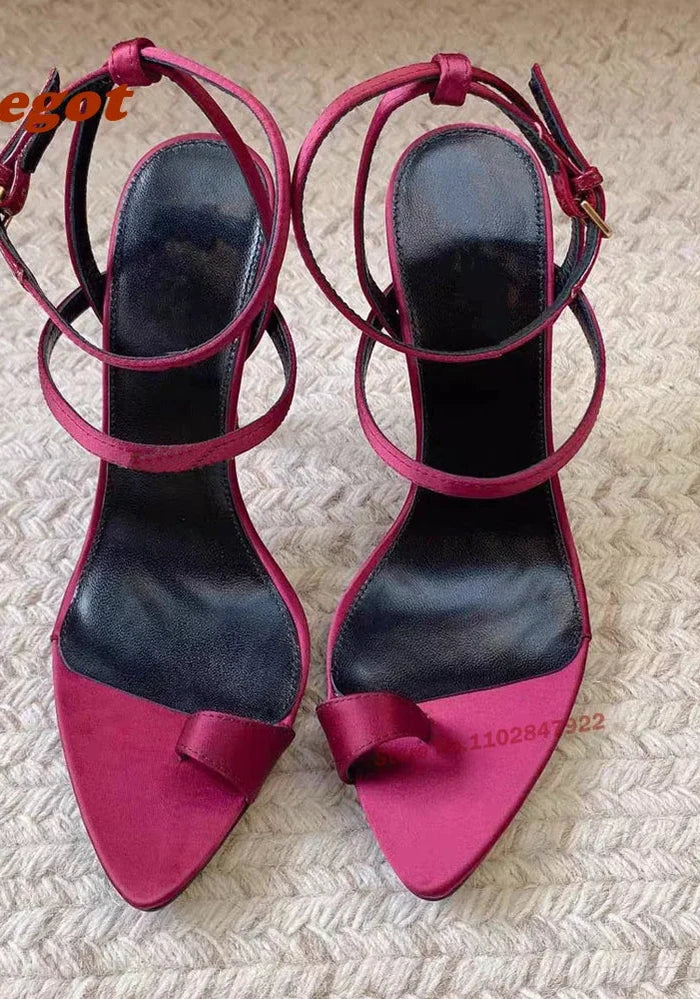 "Dive" Double Strap Stiletto High Heel Sandals Inspired By Saint Laurent