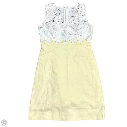 Dress Designer By Lilly Pulitzer In White & Yellow, Size: Xs